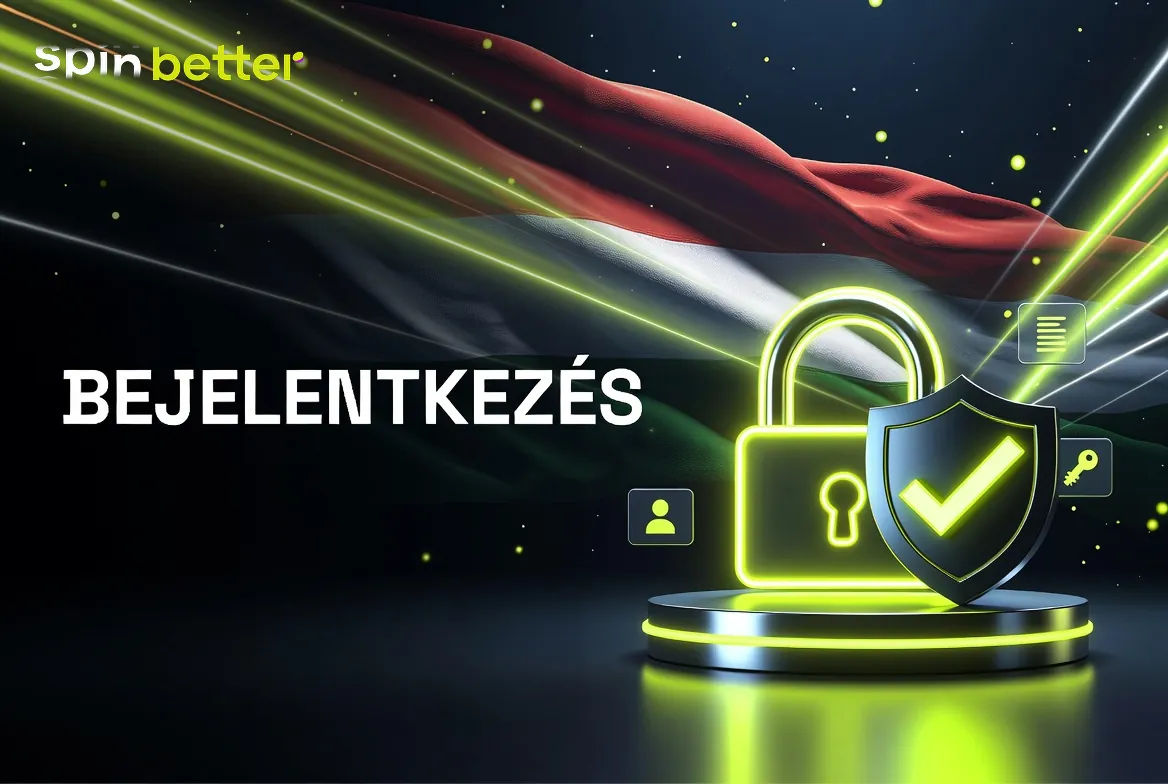 SpinBetter belépés űrlapja e-mail és jelszó mezővel